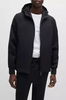 Толстовка хлопковая с капюшоном на молнии BOSS