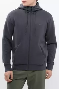 Толстовка хлопковая с капюшоном на молнии BOSS