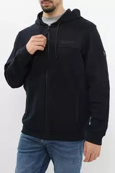 Толстовка хлопковая с капюшоном на молнии LERROS