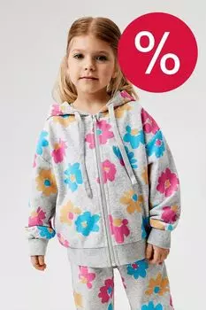 Толстовка хлопковая с капюшоном с принтом ACOOLA