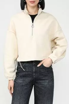 Толстовка хлопковая с воротником на молнии BELUCCI