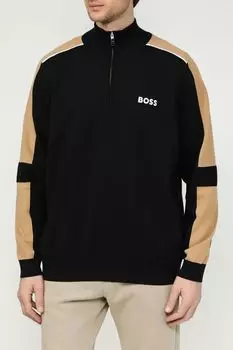 Толстовка хлопковая с воротником на молнии BOSS