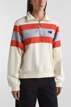 Толстовка хлопковая с воротником на молнии Calvin Klein Jeans