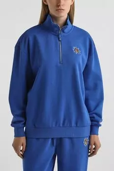 Толстовка хлопковая с воротником на молнии COLORPLAY