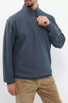 Толстовка хлопковая с воротником на молнии LERROS