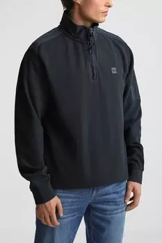 Толстовка хлопковая с воротником на молнии LERROS