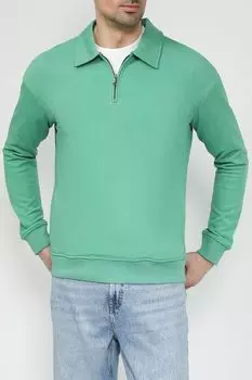 Толстовка хлопковая с воротником на молнии MARCO DI RADI