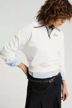 Толстовка хлопковая с воротником на молнии Nume