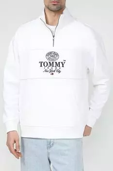 Толстовка хлопковая с воротником на молнии Tommy Jeans