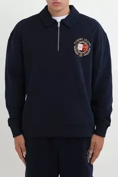 Толстовка хлопковая с воротником на молнии Tommy Jeans