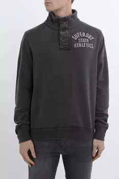 Толстовка хлопковая с воротником на пуговицах Superdry