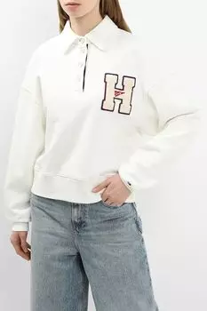 Толстовка хлопковая с воротником поло Tommy Jeans