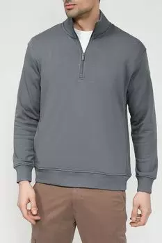 Толстовка из смесового хлопка с воротником на молнии D.Molina