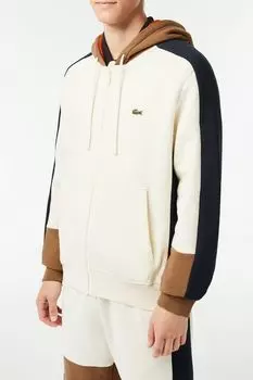 Толстовка на молнии хлопковая с капюшоном Lacoste