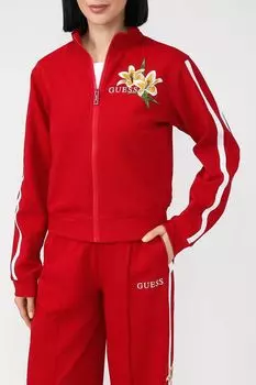 Толстовка на молнии с цветочной вышивкой Guess