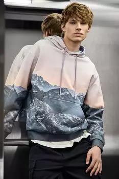 Худи хлопковое с принтом MARCO DI RADI