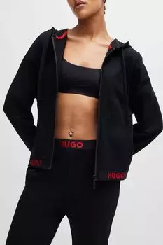 Толстовка трикотажная на молнии с капюшоном HUGO