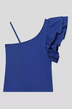 Топ ассиметричного кроя с оборкой OVS