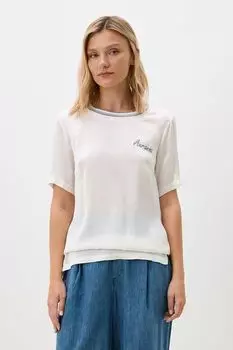 Топ из вискозы с логотипом бренда Auranna