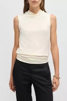 Топ без рукавов с воротником хомутом BOSS