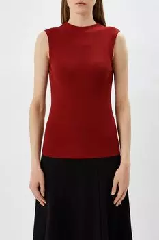 Топ без рукавов с воротником стойкой BOSS