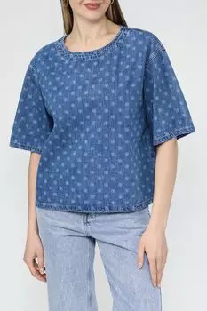 Топ джинсовый с принтом BELUCCI