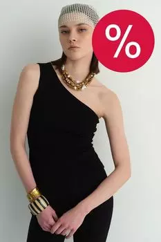 Топ хлопковый асимметричного кроя LAROOM