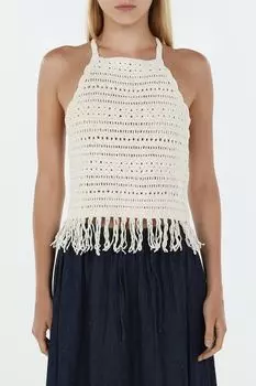 Топ хлопковый ажурный с бахромой Baby Angel