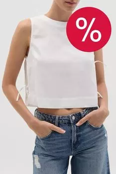 Топ хлопковый без рукавов на завязках OVS