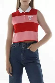 Топ хлопковый без рукавов в полоску Tommy Jeans