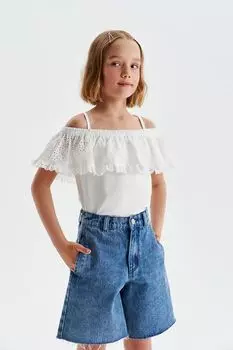Топ хлопковый с ажурной оборкой Silver Spoon Ceremony