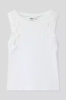Топ хлопковый с кружевной отделкой IDO