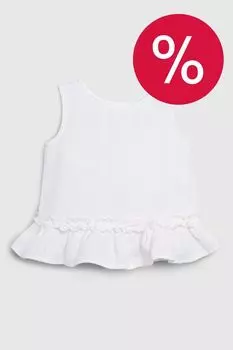 Топ из хлопка и льна с оборкой Fagottino