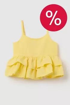 Топ из хлопка и льна с оборками OVS