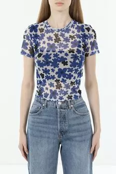 Топ из сетки с принтом HUGO BLUE