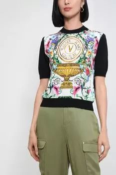Топ из вискозы с принтом VERSACE JEANS COUTURE