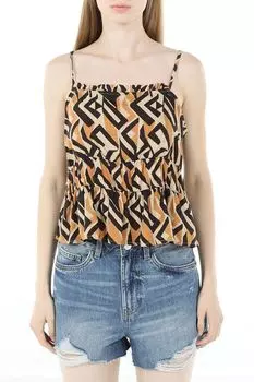 Топ льняной на бретельках с принтом OVS