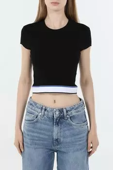 Топ с коротким рукавом и контрастным поясом HUGO