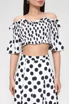 Топ с открытыми плечами с принтом горох BELUCCI