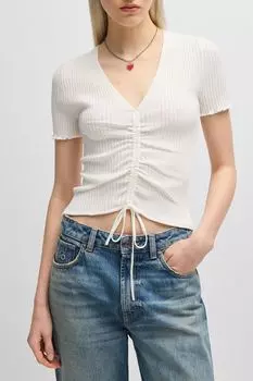 Топ с v-образным вырезом и сборкой спереди HUGO