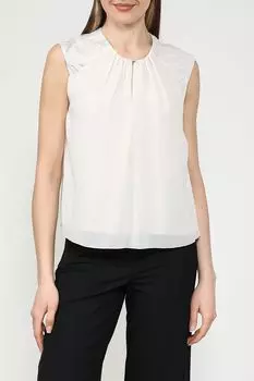 Топ со сборкой на воротнике и вышивкой Rinascimento