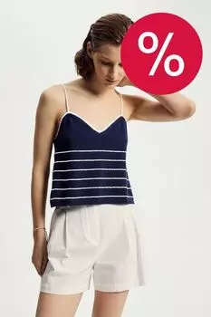 Топ трикотажный на бретельках в полоску Nume