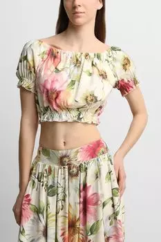 Топ укороченный с принтом Guess