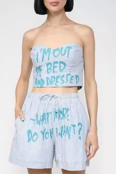 Топ в полоску с принтом Guess