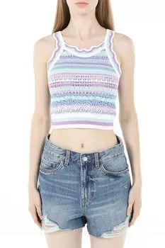 Топ вязаный ажурный на бретельках в полоску Baby Angel