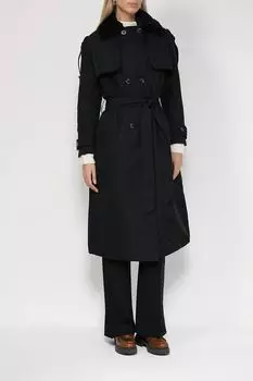 Тренч с воротником из экомеха SABRINA SCALA