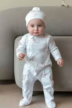 Трикотажный комбинезон из хлопка с принтом Aspaya