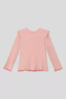 Трикотажный лонгслив с оборками на плечах Choupette