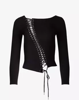 Трикотажный лонгслив со шнуровкой `RISHI