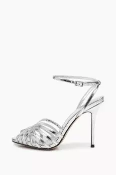 Босоножки кожаные на каблуке с ремешками Abricot